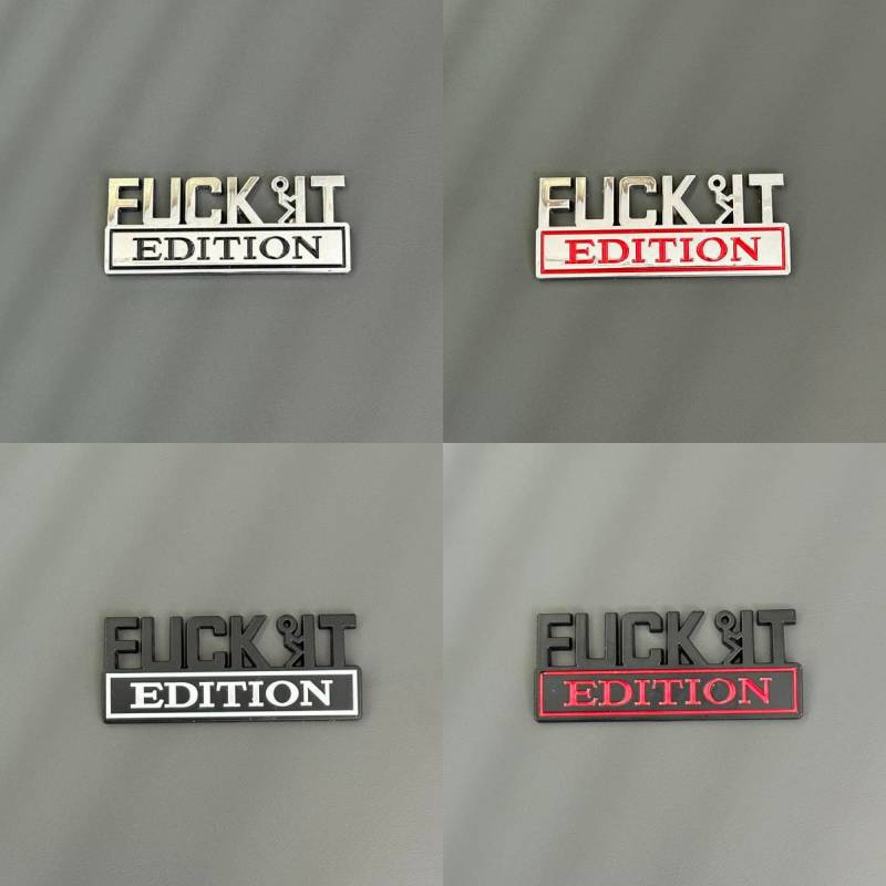 🔥Siste dag 25 % rabatt🔥Fvck It Edition 3D-emblemer, morsomme klistremerker til bil, lastebil, SUV, motorsykkel