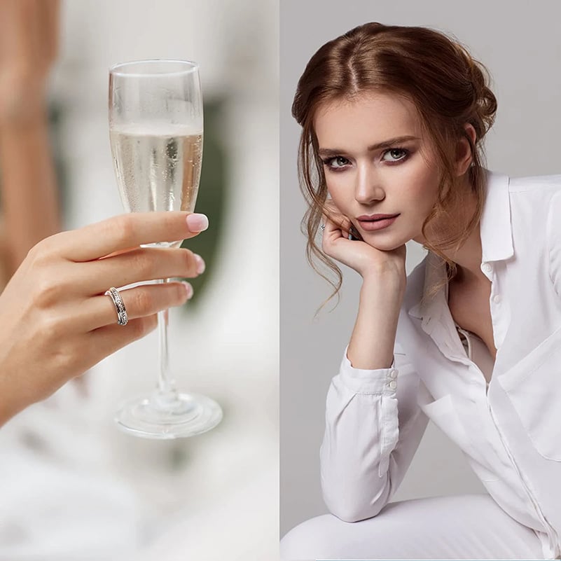 🎁Glitrende snurrende ring, lindrer angst, symboliserer løfter og lykke, vanntett og fargebestandig