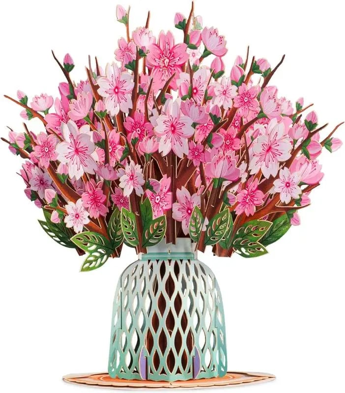 💌 Valentinsdagseksklusiv: 3D-pop-up-kort med kirsebærblomster – det ultimate minnet for kortelskere ❤️