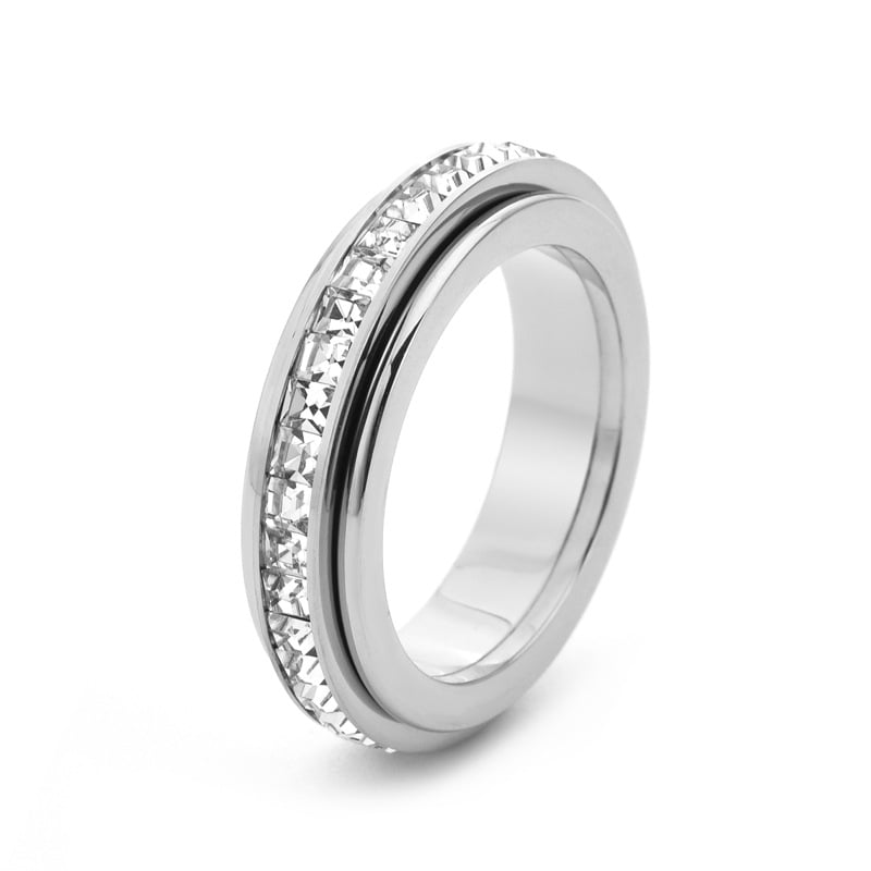 🎁Glitrende snurrende ring, lindrer angst, symboliserer løfter og lykke, vanntett og fargebestandig