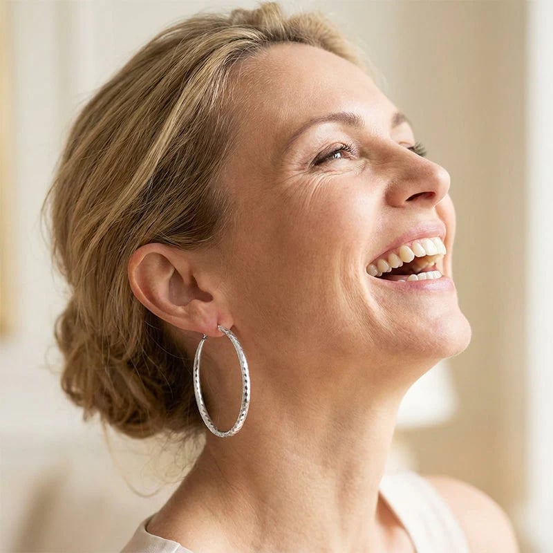 🎉KJØP 1, FÅ 1 GRATIS🎁Diamantslipte hoop-øreringer for kvinner – elegante, glitrende 💎