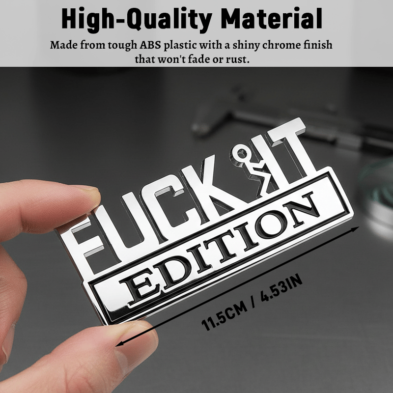 🔥Siste dag 25 % rabatt🔥Fvck It Edition 3D-emblemer, morsomme klistremerker til bil, lastebil, SUV, motorsykkel