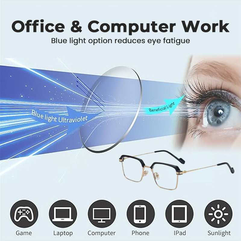 👓Fotokromatiske briller – automatisk mørkfarging, UV400-beskyttelse og blålysfilter