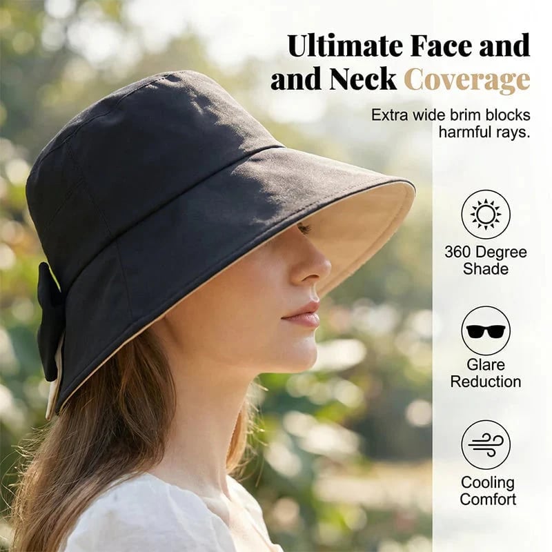 👒Sommerens heteste tilbud☀️Solhatt med bred brem og sløyfe for damer