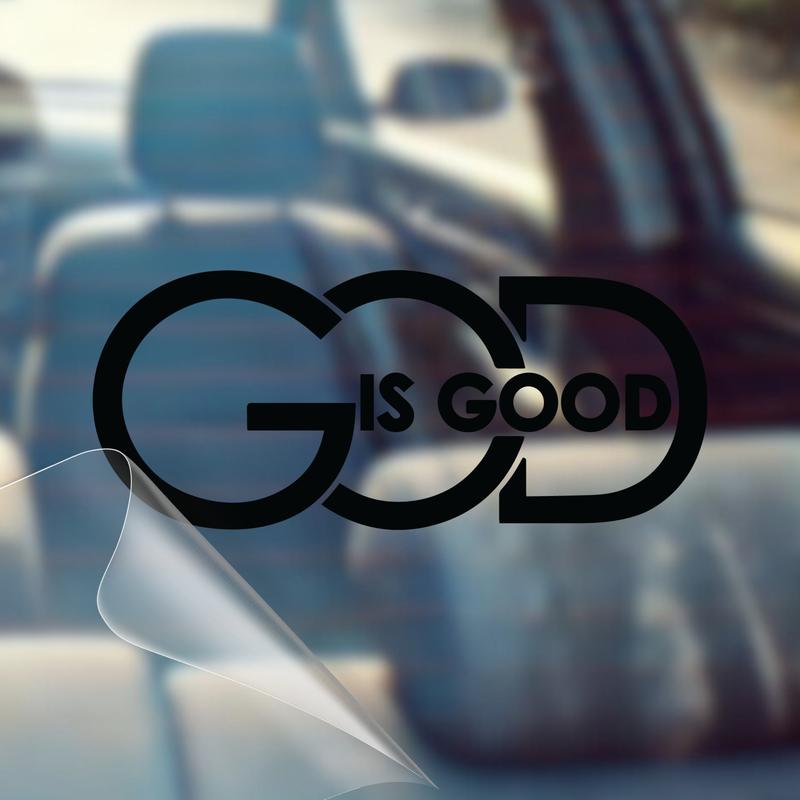 🙏 «God Is Good» – kristent bilklistremerke | Religiøs dekor i premium-kvalitet