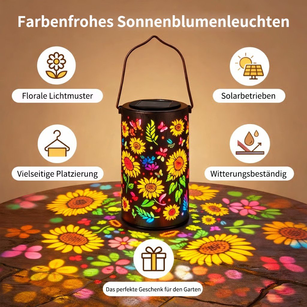 🌞🌻Fargerik, solcelledrevet hagelampe med solsikkelyseffekt