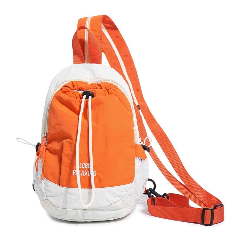 🎒Unisex lett mini-ryggsekk i nylon med fargeblokker – Kompakt og vannavstøtende dagstursekk for alle slags opplevelser