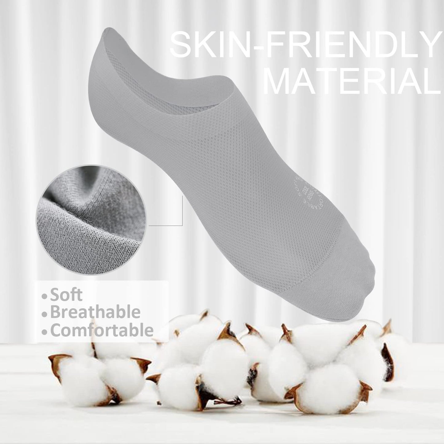 🔥 Pakke med 3 par usynlige sokker med sklisikker såle 🧦 – Pustende, lavskåret design med sklisikker og svetteabsorberende egenskaper