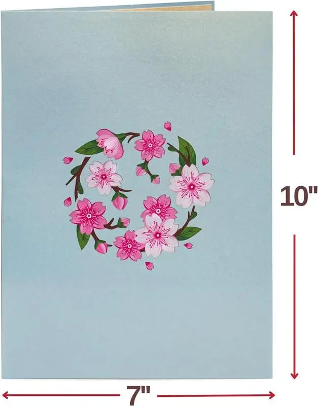 💌 Valentinsdagseksklusiv: 3D-pop-up-kort med kirsebærblomster – det ultimate minnet for kortelskere ❤️