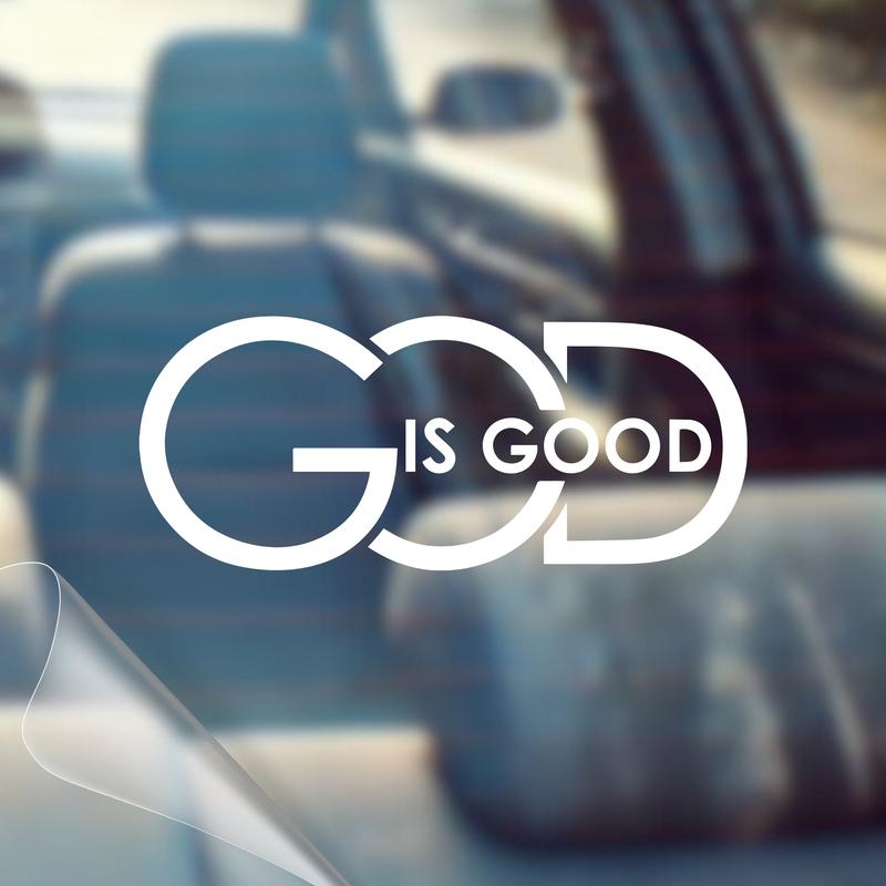🙏 «God Is Good» – kristent bilklistremerke | Religiøs dekor i premium-kvalitet