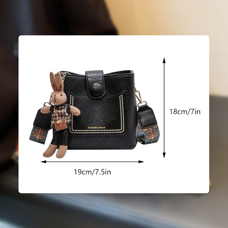 Allsidig retro bøtteveske