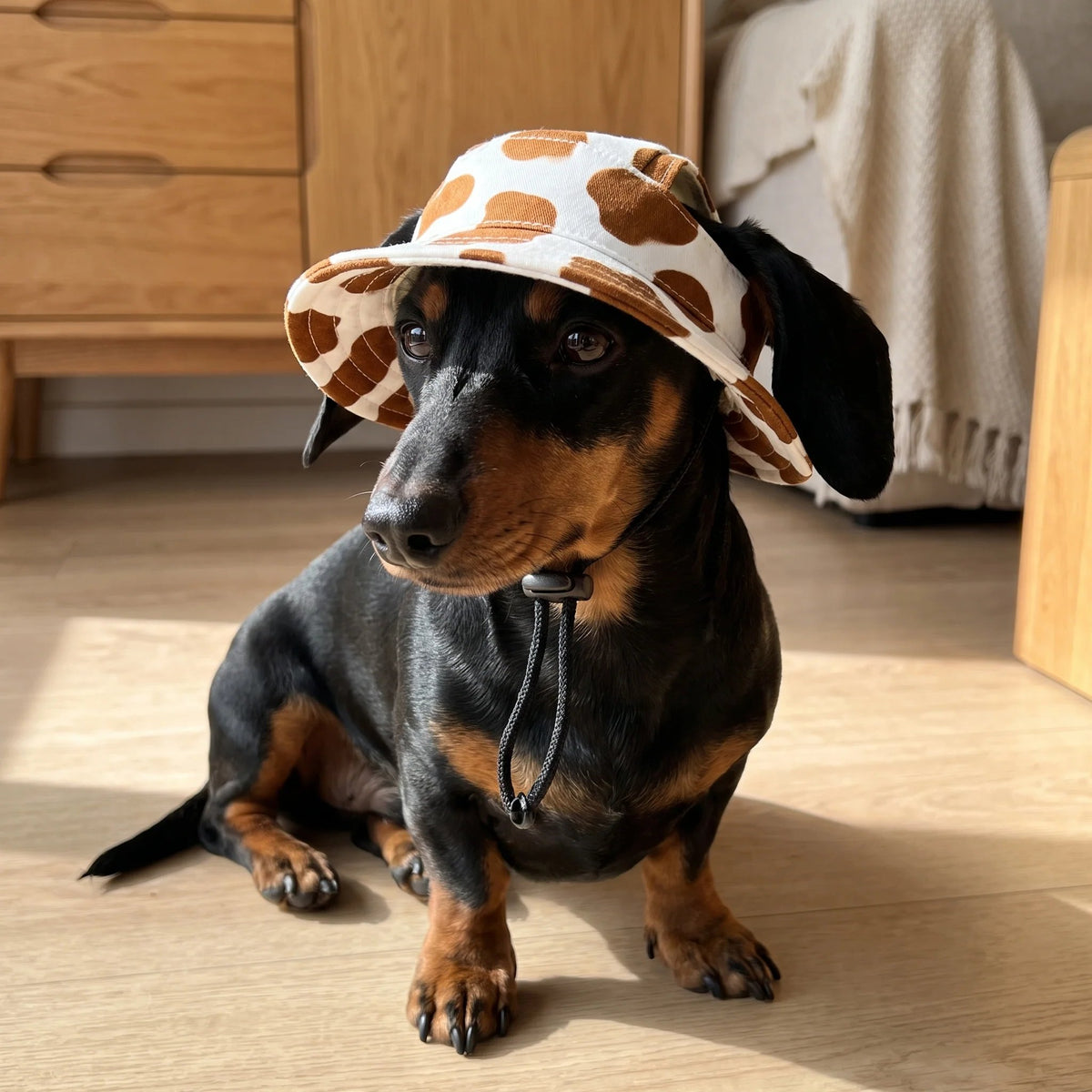 Søt bøttehatt til kjæledyr – Justerbar solhatt for hunder og katter 🐶🐱