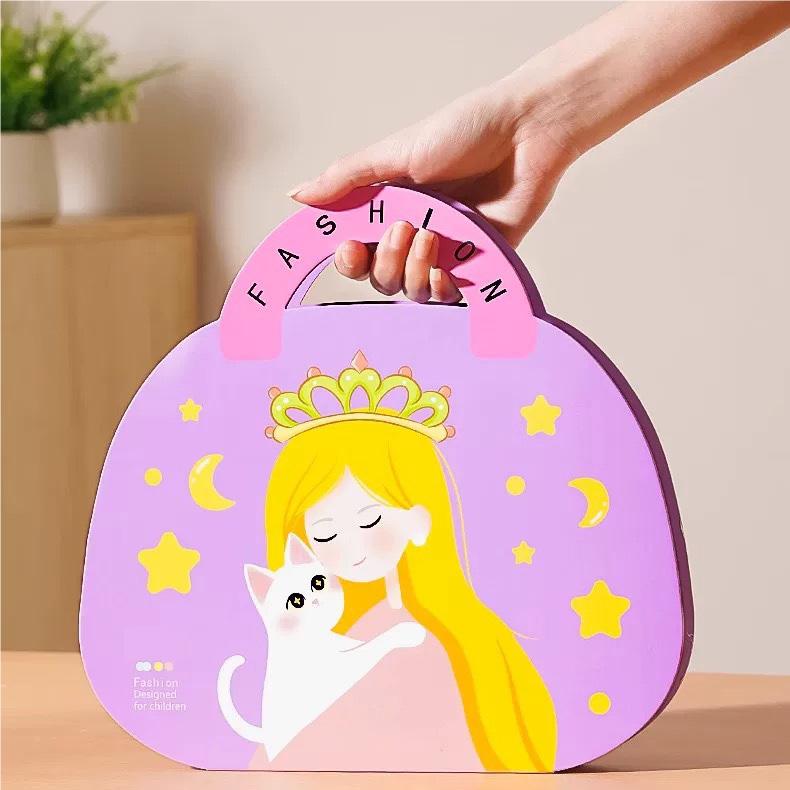 👸Prinsesse DIY-håndverkssett: sminke, diamantkunst og påkledning