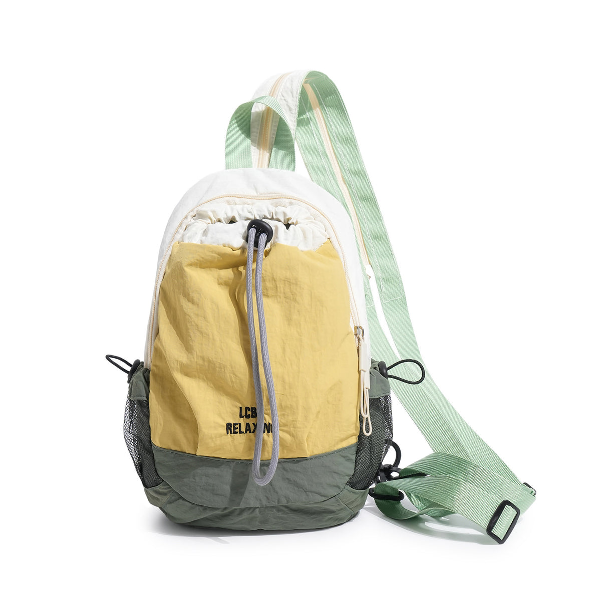 🎒Unisex lett mini-ryggsekk i nylon med fargeblokker – Kompakt og vannavstøtende dagstursekk for alle slags opplevelser