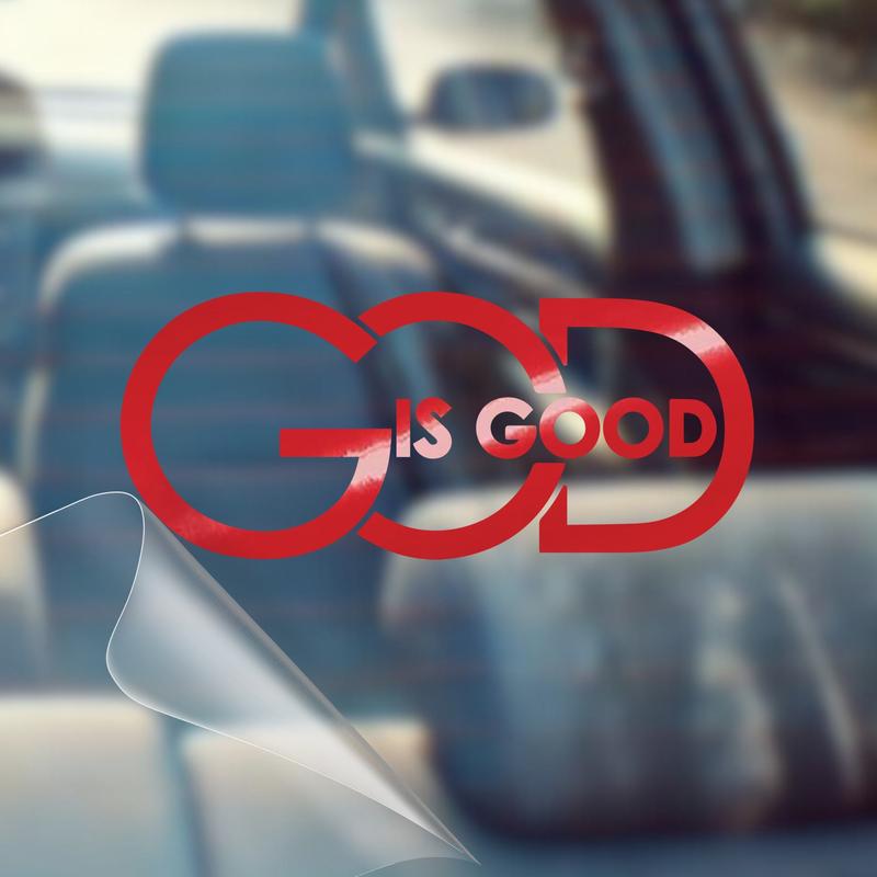 🙏 «God Is Good» – kristent bilklistremerke | Religiøs dekor i premium-kvalitet