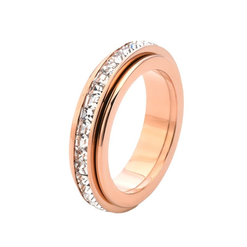 🎁Glitrende snurrende ring, lindrer angst, symboliserer løfter og lykke, vanntett og fargebestandig