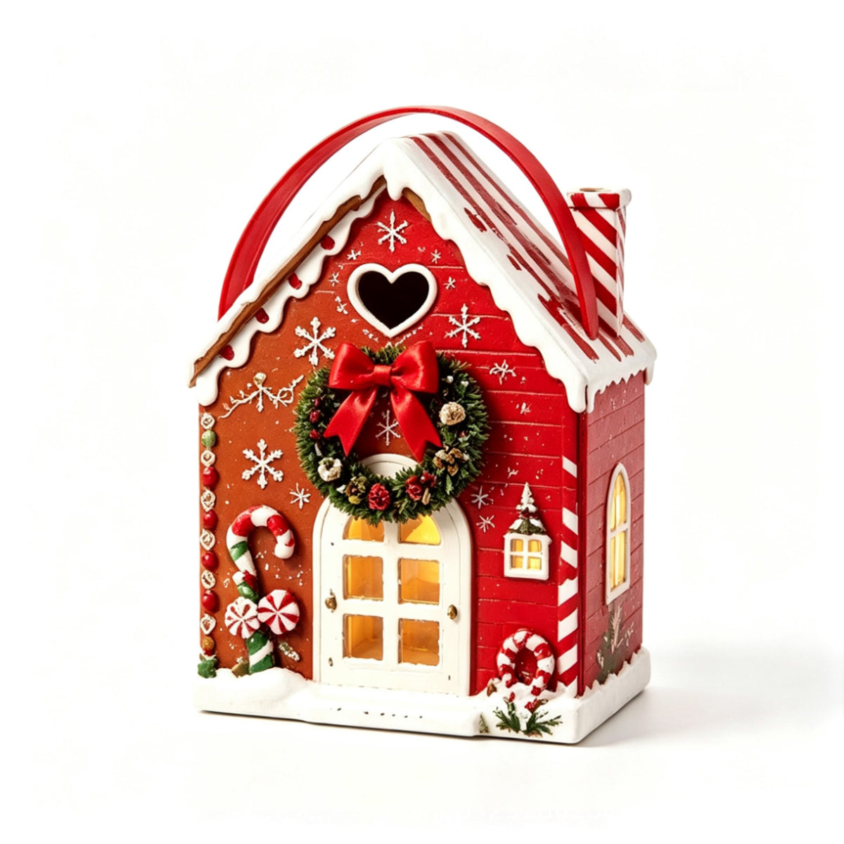 🏠 Gaveeske med «Christmas Cottage»-håndtak – festlig 3D-emballasje i form av et hus til små godbiter