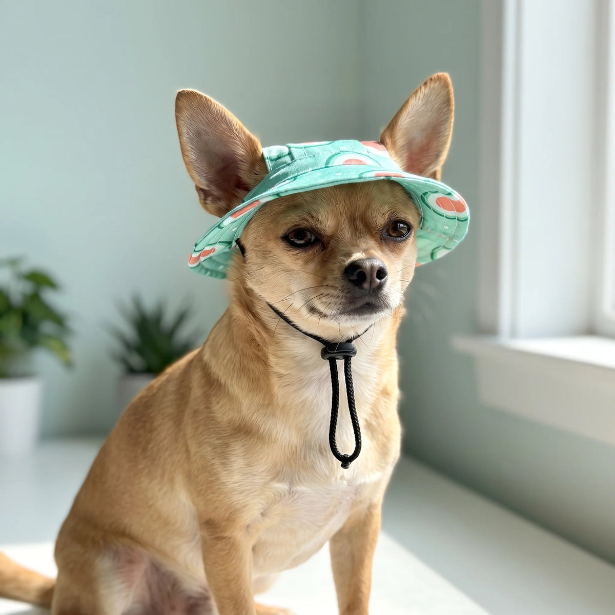 Søt bøttehatt til kjæledyr – Justerbar solhatt for hunder og katter 🐶🐱