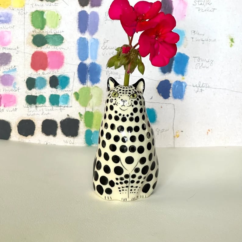 ⏳ Begrenset tidstilbud ⏰ Polka Dot Cat-vase