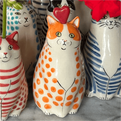 ⏳ Begrenset tidstilbud ⏰ Polka Dot Cat-vase