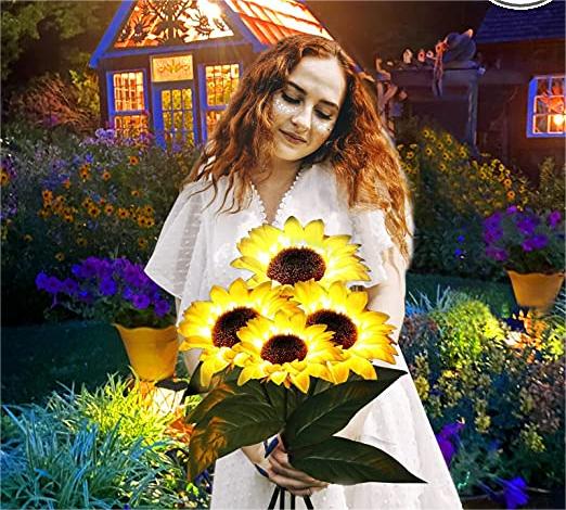 🌻☀️ Vanntette solcellelamper – Realistiske kronblader, IP65-klassifisert og værbestandig, lyser automatisk i 8–12 timer ☀️🌻