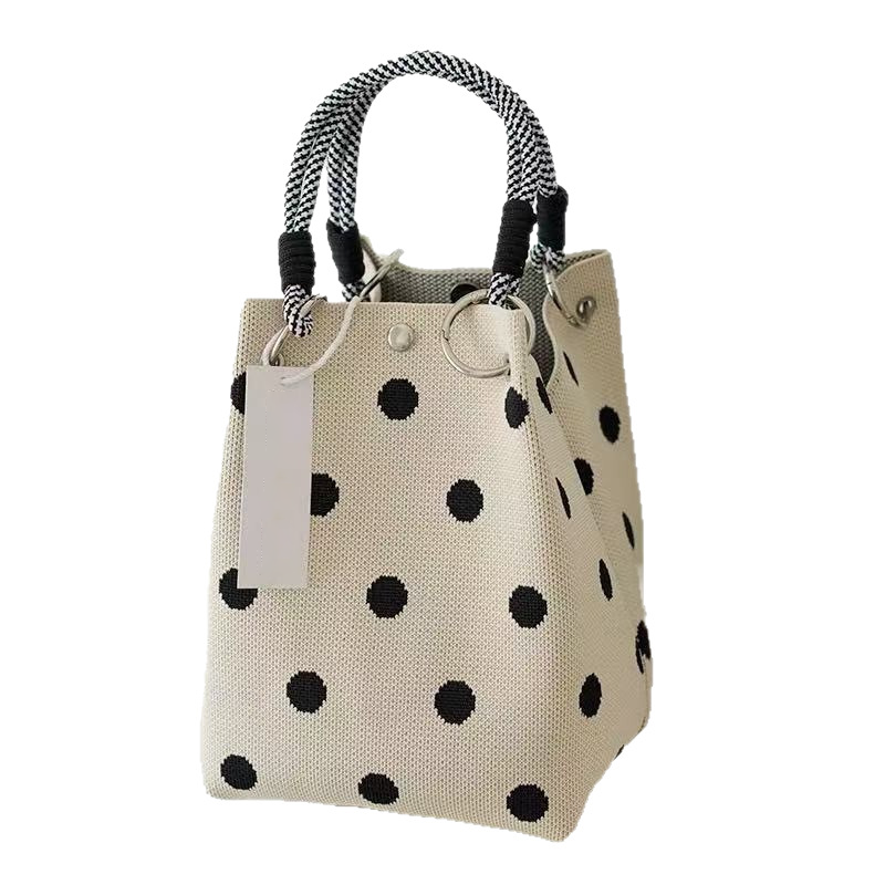👜 40 % RABATT I BEGRENSET TID! 💥 Søt håndveske med prikkemønster for kvinner – klassisk prikkemønster, romslig, stilig til hverdagsbruk ✨